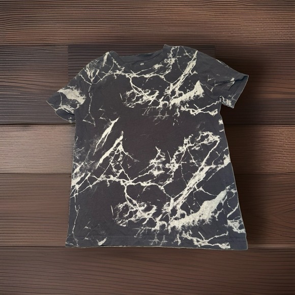 H&M Other - H&M Marble Print T-Shirt Kids 8/10 Black White Grunge Streetwear Graphic Tee